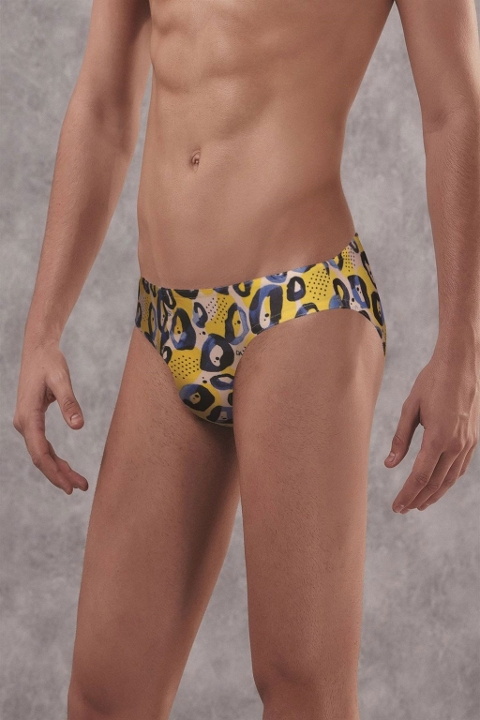 Modal Pamuk Elastan Mavi Leopar Desenli Erkek Slip Doreanse 1407 - Mavi Leopar