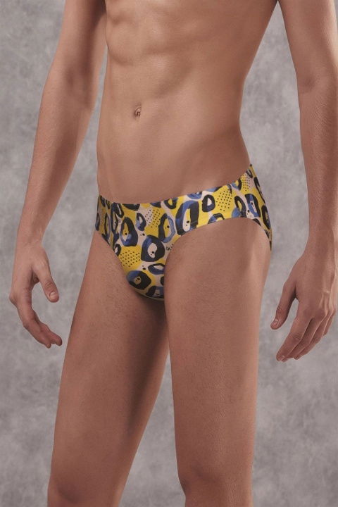 Modal Pamuk Elastan Mavi Leopar Desenli Erkek Slip Doreanse 1407