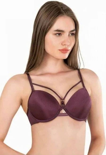 Micro Kaplı Ipli Push-Up Sütyen Le Jardin 7008 - Bordo