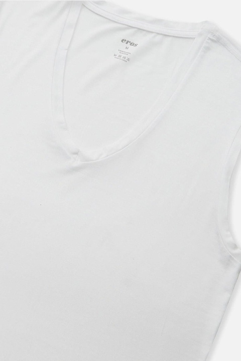 Micro Modal V Yaka Kolsuz Atlet Eros 053 - Beyaz