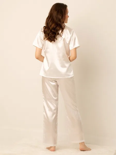 Miorre Bayan Saten Pijama Takımı - Ekru