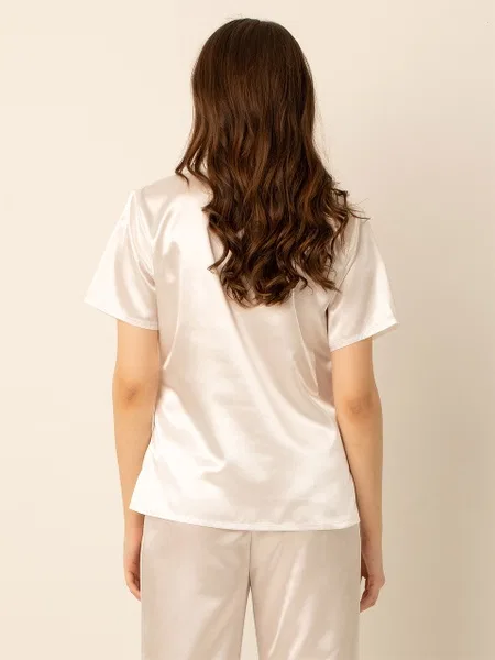Miorre Bayan Saten Pijama Takımı - Ekru