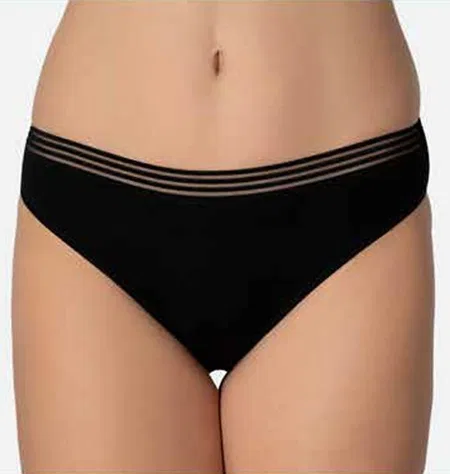 Yüksek Pamuk Oranı Düz Lastikli Slip Külot İMER 4275 - Siyah
