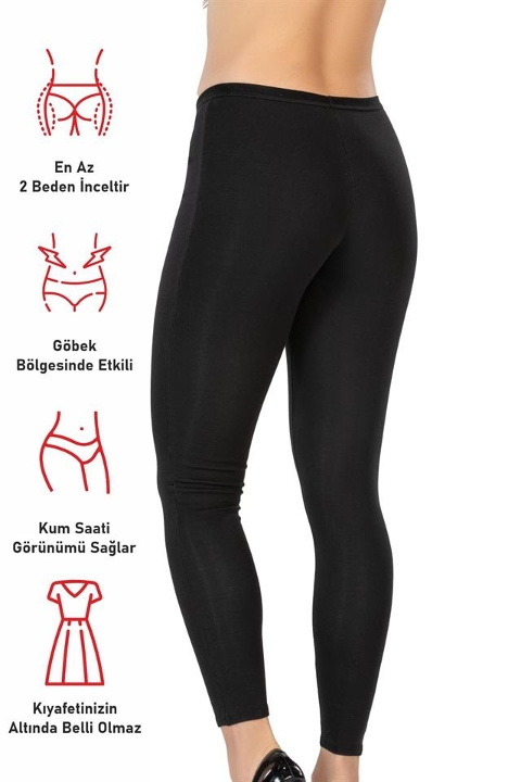 Yüksek Bel Termal Tayt Emay 1434 - Siyah
