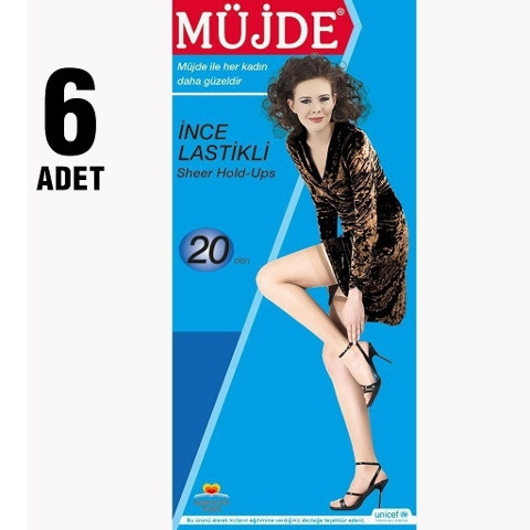 20 Den İnce Lastikli Külotlu Çorap Müjde 07 - Ten