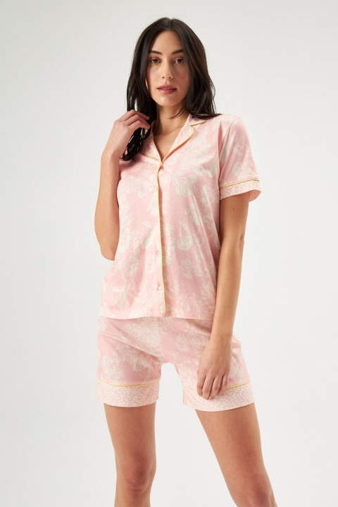 Eros Önden Düğmeli Kısa Kollu Şortlu Pijama Takımı Eros 30656 - Görsel 4