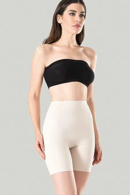 Paçalı Korse Lazer Kesim Silikonlu Miss Fit 14001 - Beyaz
