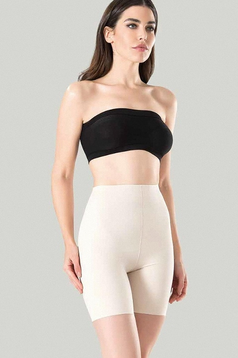 Paçalı Korse Lazer Kesim Silikonlu Miss Fit 14001 - Beyaz