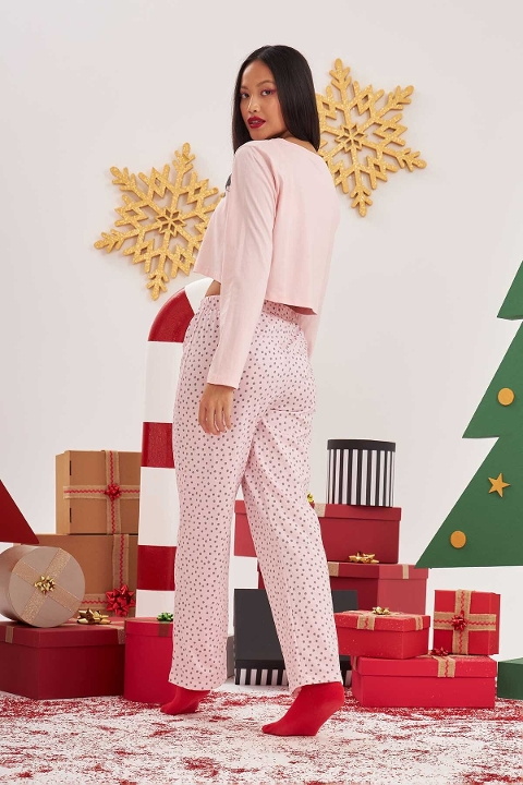 NBB Pembe Koala Desenli Pamuk Kadın Pijama Takımı NBB 67558 - Görsel 3