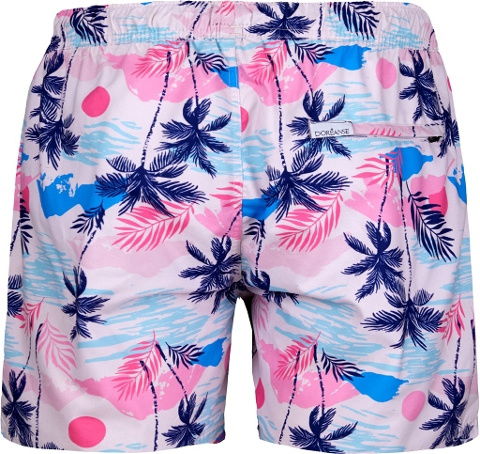 Pembe Palmiye Desenli Cepli Deniz Şort Mayo Doreanse 3821 - 2