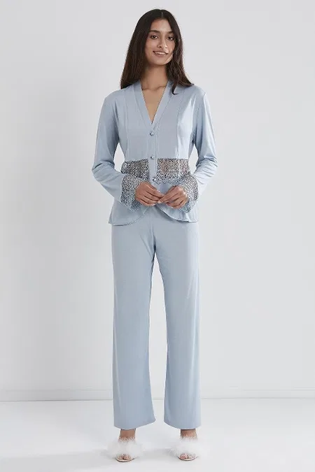 Penye 6lı Gelin Çeyiz Seti Çeyiz Takım Pierre Cardin 5040 - Mavi