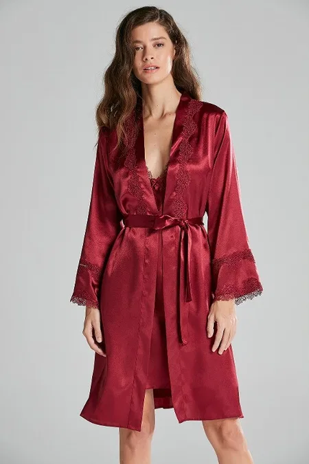 Pierre Cardin Saten Altılı Çeyiz Seti 6965 - Bordo
