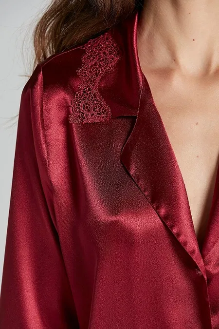Pierre Cardin Saten Altılı Çeyiz Seti 6965 - Bordo
