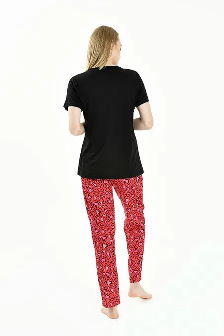 Yeni İnci Penye Kısa Kollu Kadın Pijama Takımı Yeni İnci 1808 - Görsel 2