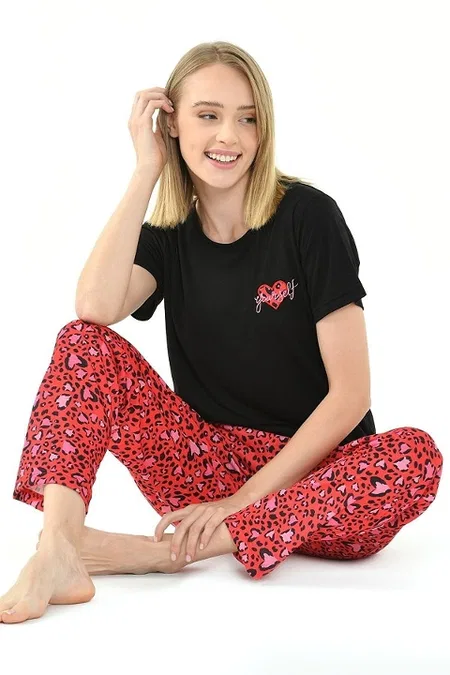Yeni İnci Penye Kısa Kollu Kadın Pijama Takımı Yeni İnci 1808 - Görsel 3