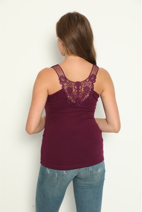 Kalın Askılı Nefes Alabilen Kadın Atlet Mor Polkan 2345 - Mor