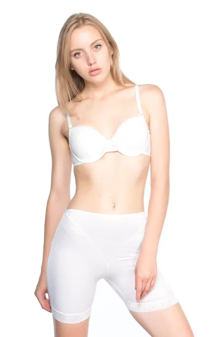 Dikişsiz Yüksek Bel Toparlayıcı Korse Boxer Emay 2002 - Beyaz
