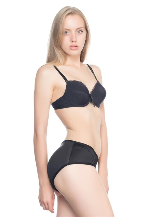 Pamuklu Yüksek Bel Popo Şekillendirici Slip Külot Emay 2001 - Siyah