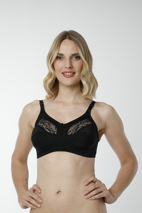 Tam Kap Ribana Pamuklu Toparlayıcı Sütyen HMD 6100 - Siyah