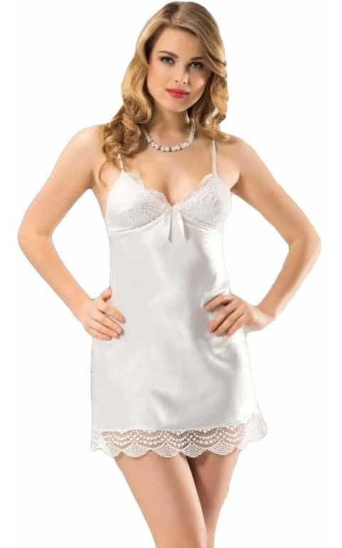 New Night Saten Düşük Kesim Kadın Gecelik New Night 24034 - Görsel 2