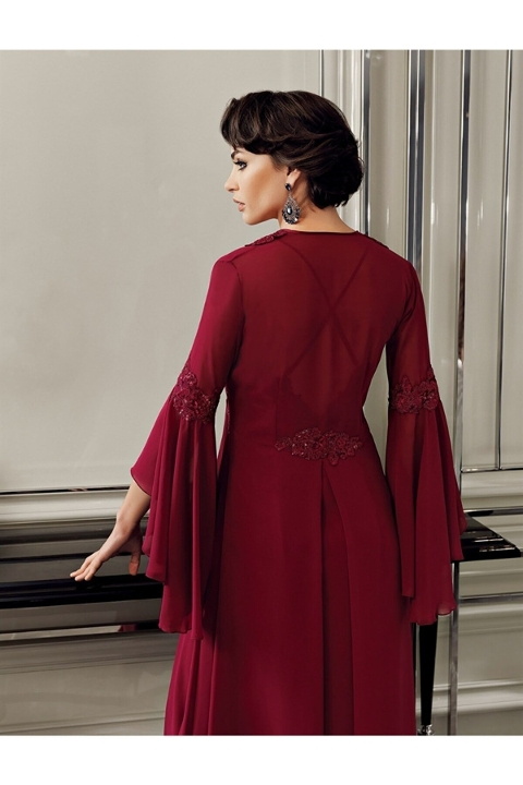 Saten Yumuşak Doku Pijamalı Çeyizlik Takım Perin 9500 - Bordo