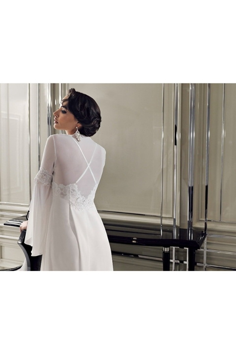 Saten Yumuşak Doku Pijamalı Çeyizlik Takım Perin 9500 - Ekru