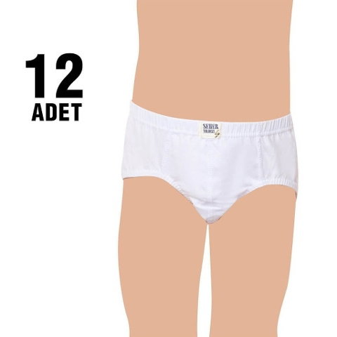 %100 Pamuk Erkek Çocuk Slip Külot 12Li Seher Yıldızı 0037