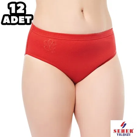 Yüksek Pamuk Oranlı Slip Külot Siyah Kırmızı Seher Yıldızı 0025 - Kırmızı