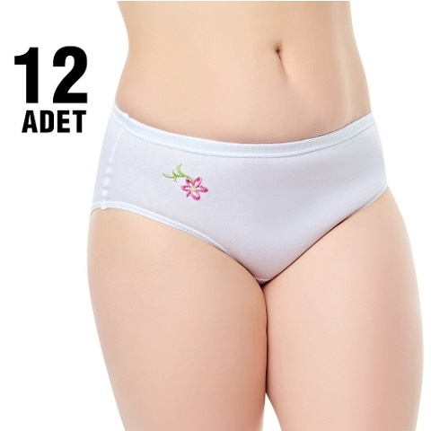 Yüksek Pamuk Oranlı Slip Külot Seher Yıldızı 0024 - Beyaz