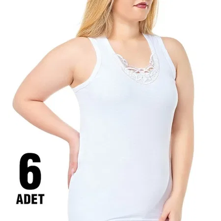 Seher Yıldızı Kalın Askılı Hazıryaka Atlet Beyaz Seher Yıldızı 0012 - Görsel 3