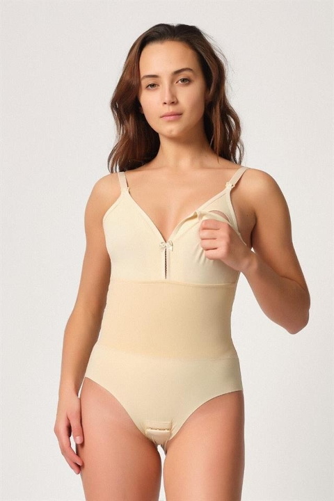 Sırt Destekli Lazer Emzirme Korse Emay 2944 - Ten