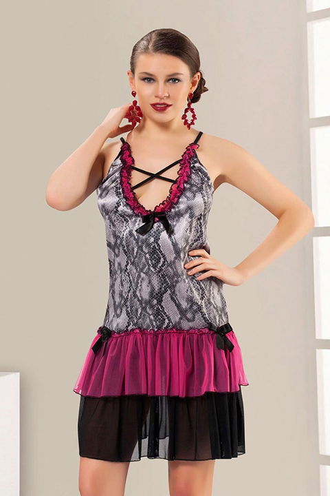 Şifon Kısa Gecelik Sistina 616