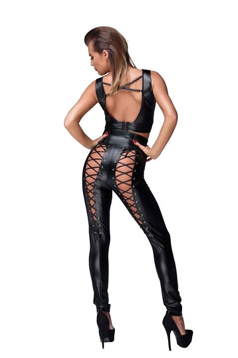 Siyah Dekolteli Suni Deri Tulum For Dreams 8281 - 2