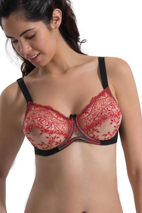 Balenli Toparlayıcı Minimizer D Cup Sütyen Emay 148 - Siyah Pembe