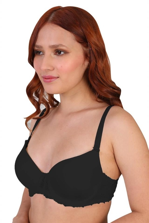 Pedli Dantelli Balenli Siyah Sütyen Emay 189 - Siyah