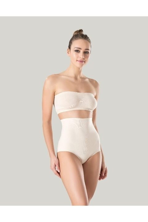 Dikişsiz Silikonlu Slip Korse Poliamid Elastan Miss Fit 14002 - Beyaz