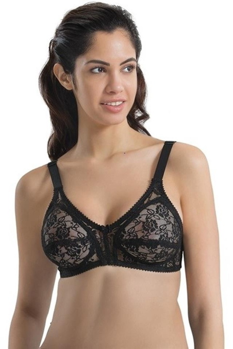 Dantelli Full Cup Toparlayıcı Sütyen Emay 145 - Siyah