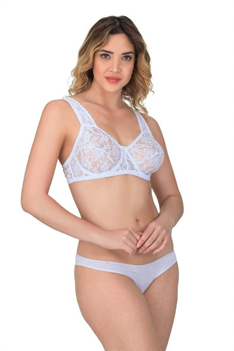 Tam Kap Dantelli Sütyen Emay 178 - Beyaz