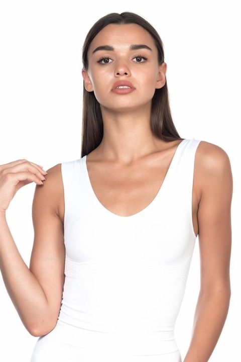 Kademeli Kompresyonlu Toparlayıcı Atlet Korse Emay 5012 - Beyaz