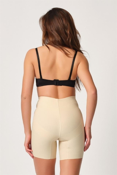 Kademeli Kompresyonlu Yüksek Bel Toparlayıcı Boxer Korse Emay 2816 - Ten