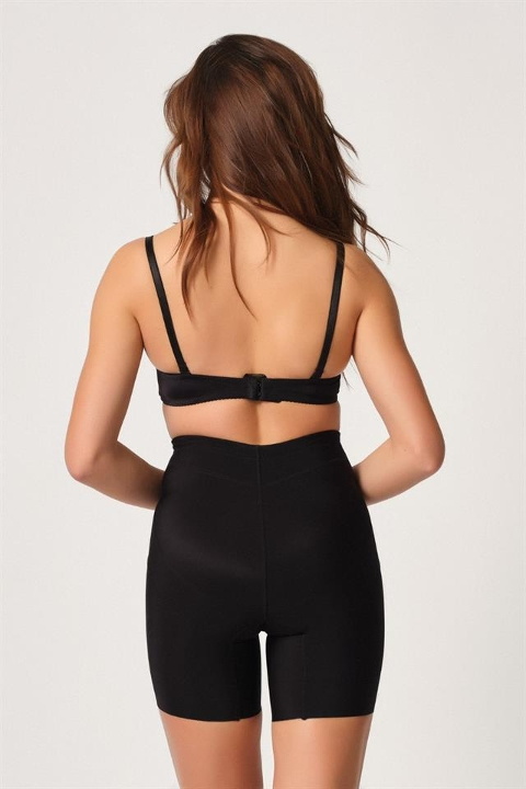 Kademeli Kompresyonlu Yüksek Bel Toparlayıcı Boxer Korse Emay 2816 - Siyah