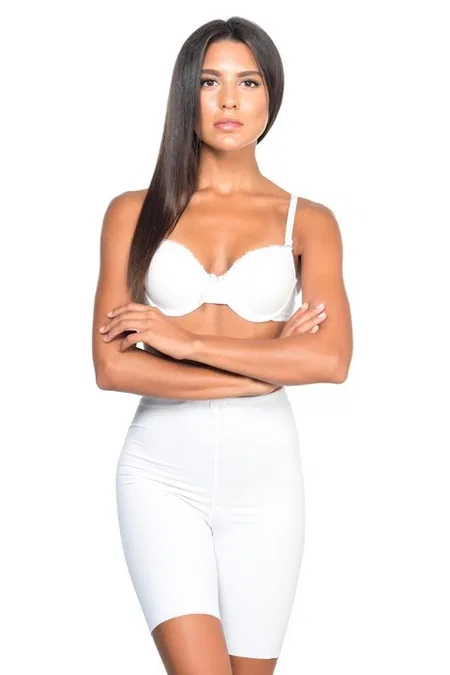 Yüksek Bel Dikişsiz Toparlayıcı Boxer Korse Emay 2817 - Beyaz