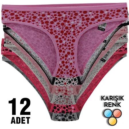 Yüksek Pamuk Oranı Dikişsiz Bikini Külot Tutku 0520 - Asorti