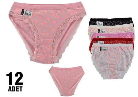 Pamuklu Yüksek Bel Slip Külot Tutku 0522 - Karişik Renk