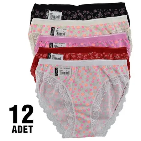 Pamuklu Yüksek Bel Slip Külot Tutku 0522 - Karişik Renk