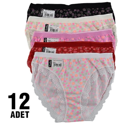 Pamuklu Yüksek Bel Slip Külot Tutku 0522 - Asorti