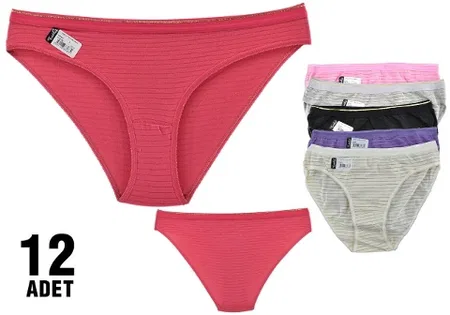 Yüksek Pamuk Oranı Dikişli Slip Külot Tutku 0526 - Karişik Renk