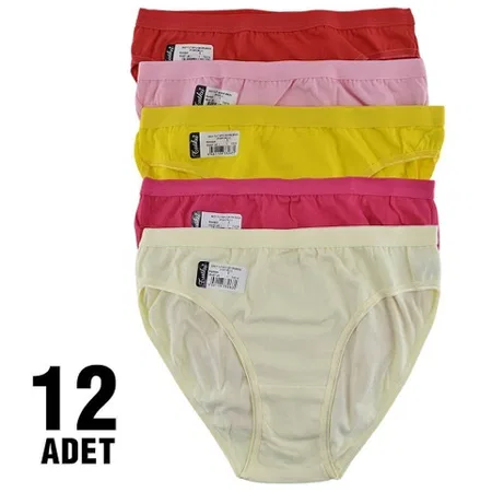 Pamuklu Dikişli Slip Külot Tutku 0527 - Karişik Renk