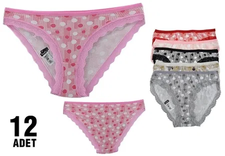 Pamuklu Yüksek Bel Slip Külot Tutku 0530 - Karişik Renk