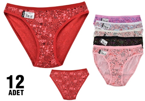 Yüksek Pamuk Oranı Dikişli Bikini Külot Tutku 0534 - Asorti